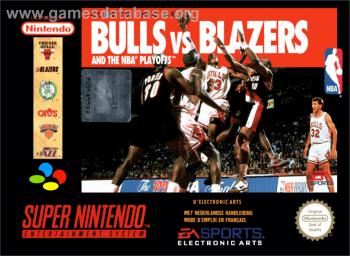 Cover Bulls Vs Blazers and the NBA Playoffs for Super Nintendo